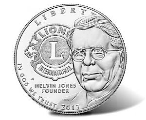 "100-летие клуба "Львы", 1 доллар США 2017 год - Lions Clubs Silver Dollar